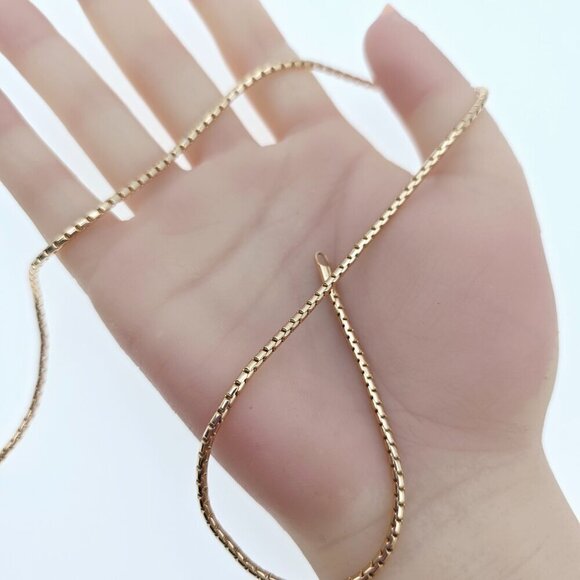 "Slim Rose Gold Box Chain Necklace for Men & Women, 19.7 Inch Length, XPNL0077 - Picture 12 of 12